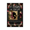 A front‑facing image of the book A Daughter to Die For, surrounded by a floral design. The cover shows a silhouette of a daughter holding a gun with her head bowed. 