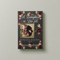 A front‑facing image of the book A Daughter to Die For, surrounded by a floral design. The cover shows a silhouette of a daughter holding a gun with her head bowed. The book is set against a sage‑green background.