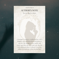 The first annotation card for A Daughter to Die For printed on cream matte cardstock in bronze with aged edges.