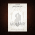The first annotation card for A Lover to Live For printed on cream matte cardstock in bronze with aged edges.