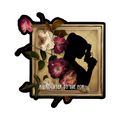 A glossy vinyl book cover sticker featuring the silhouette from A Daughter to Die For. 