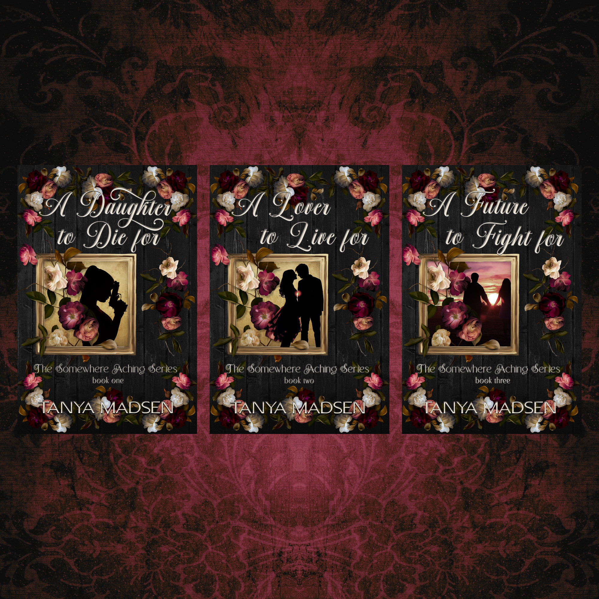 The book covers for 'The Somewhere Acting Series' by Tanya Madsen on a dark background.