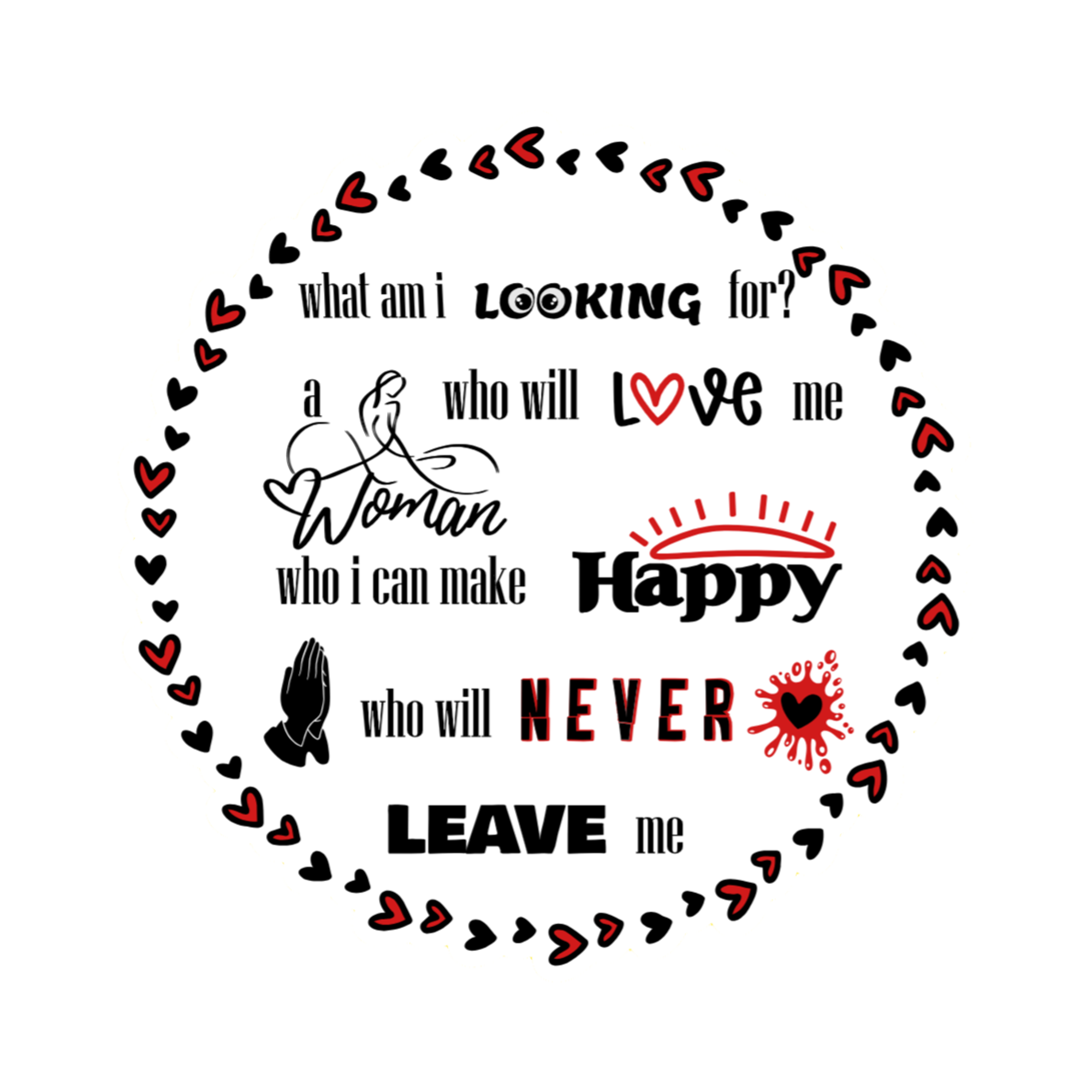 A 3x3 glossy, holographic, white circle sticker features the “Looking” quote from book one in a black‑white‑red design.