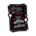 A 2x3 glossy vinyl black rectangle sticker features the SA series theme in a black‑white‑red design.