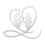 The Somewhere Aching Series Logo: an outline of a couple with a broken heart and infinity symbol on a white background.