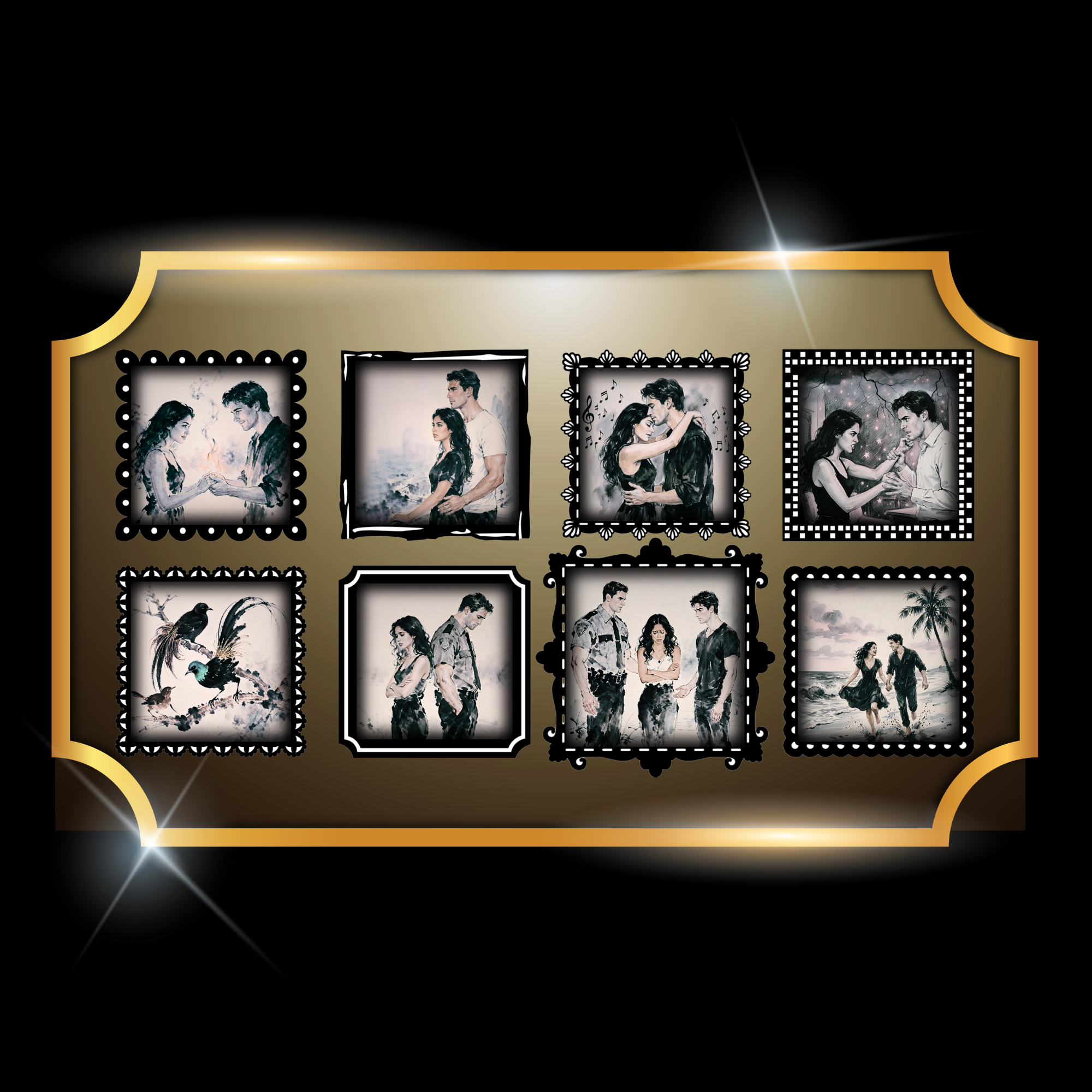 A live video of the Character Art Sticker Collection created by Tanya Madsen to show sticker quality and shine.