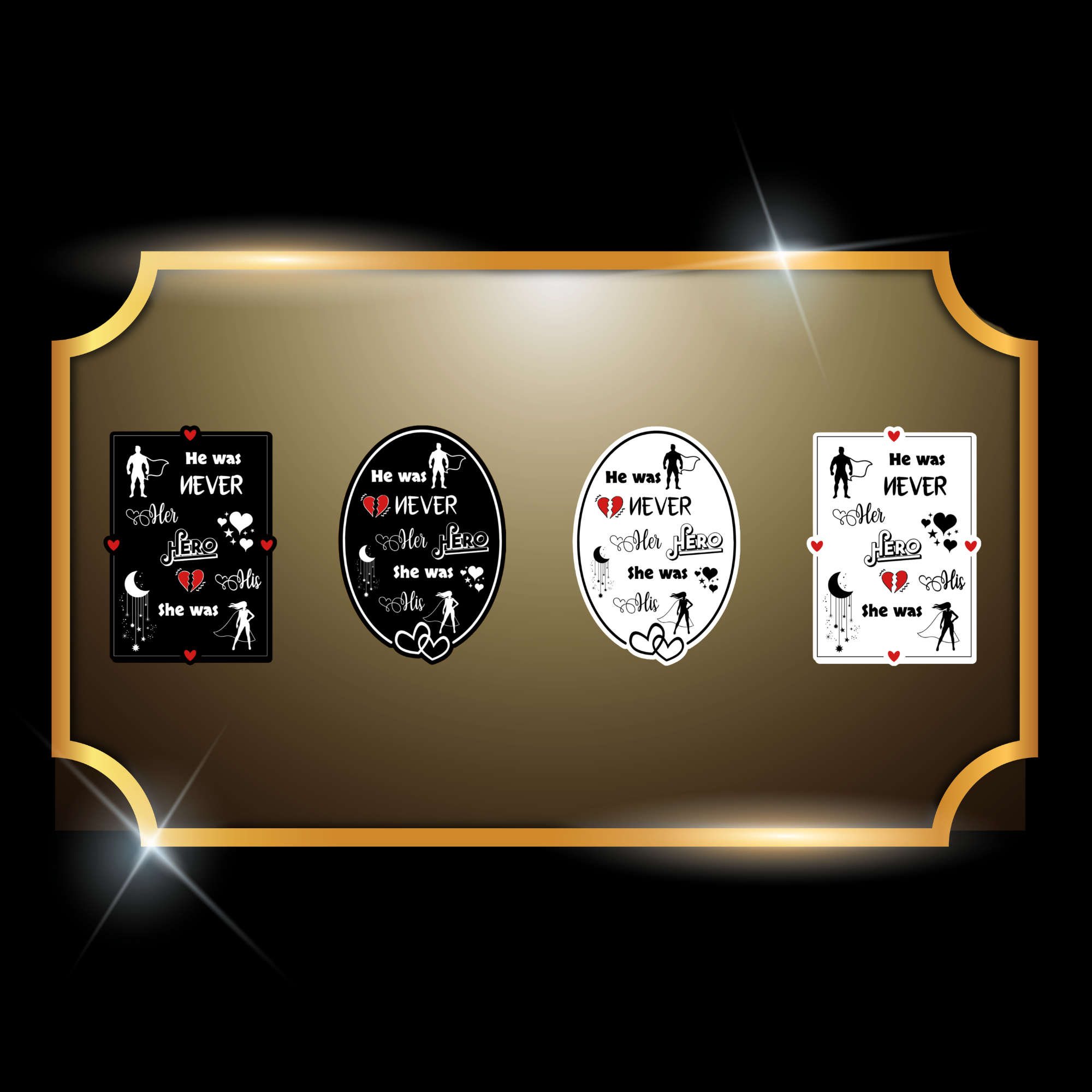 A live video of the “Hero” quote sticker created by Tanya Madsen to show sticker quality and shine.