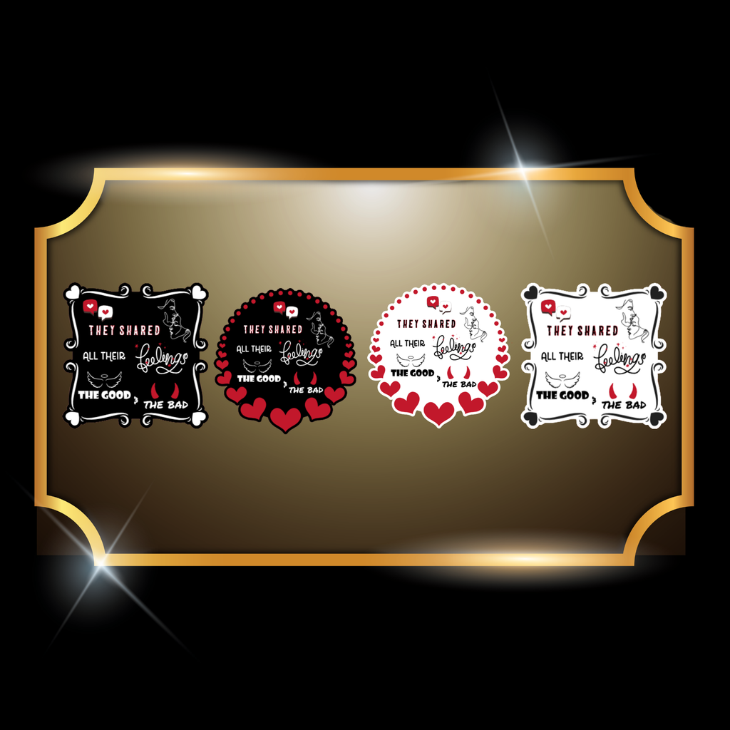 A live video of the “Feelings” quote sticker created by Tanya Madsen to show sticker quality and shine.