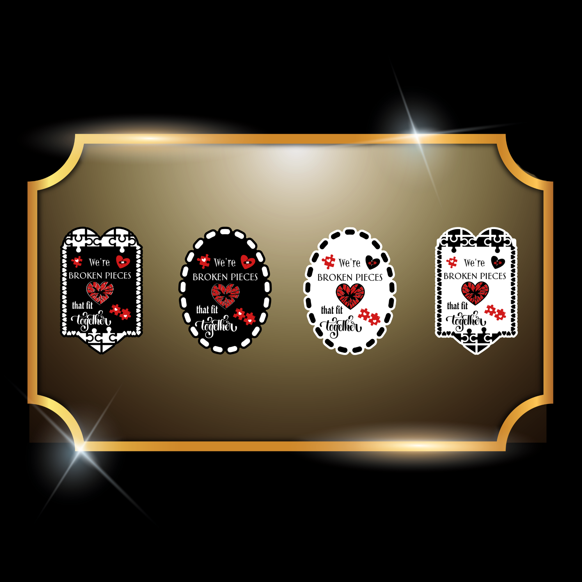 A live video of the “Pieces” quote sticker created by Tanya Madsen to show sticker quality and shine.