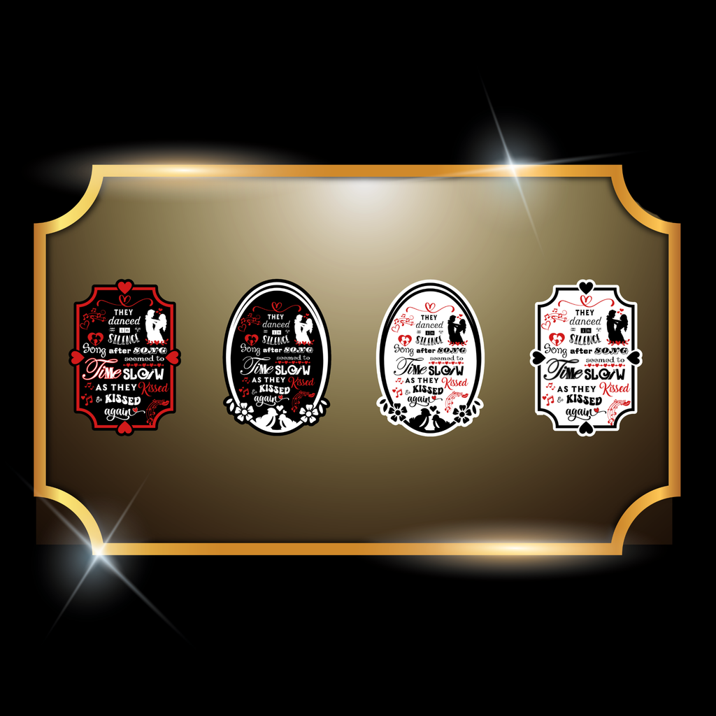 A live video of the “Silence” quote sticker created by Tanya Madsen to show sticker quality and shine.