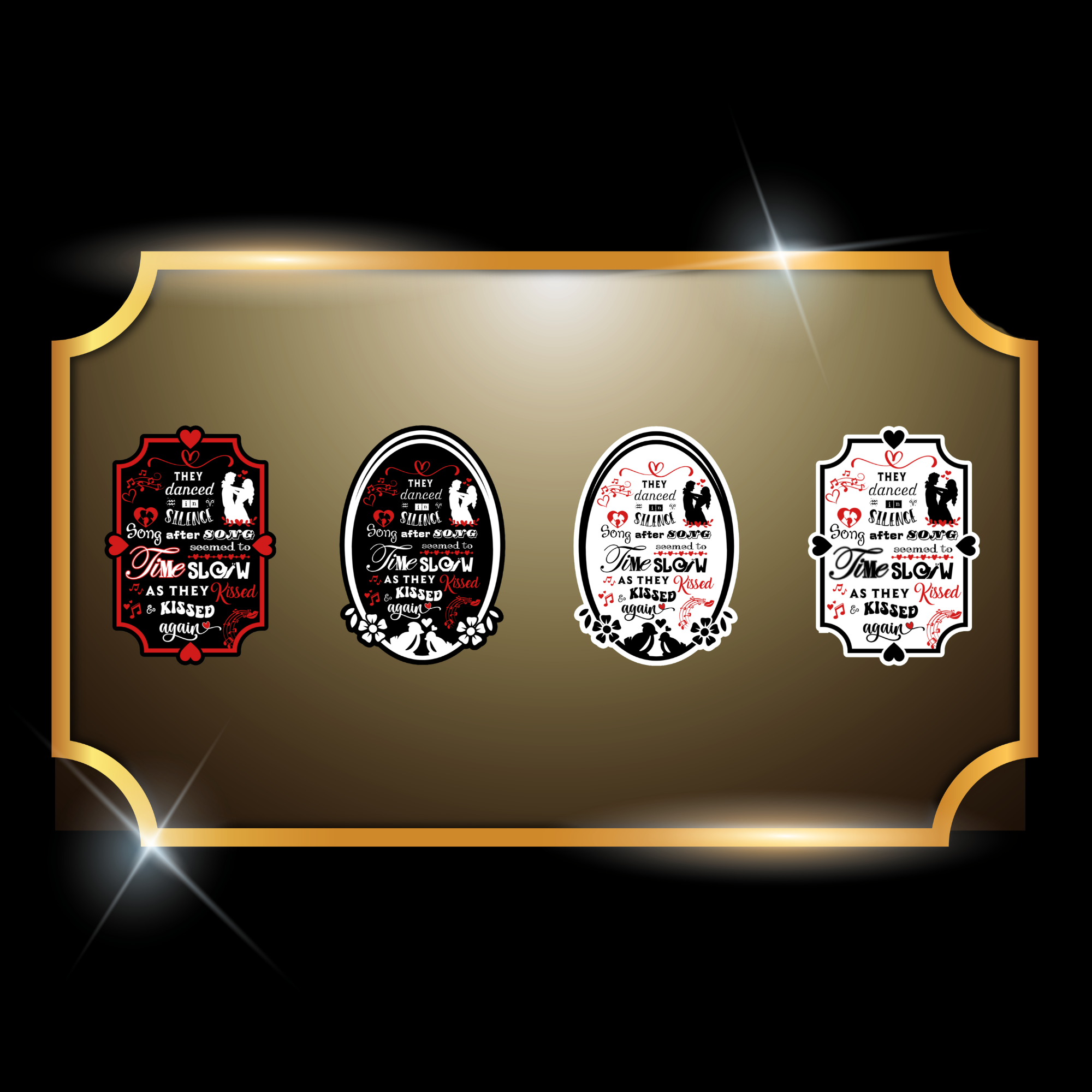 A live video of the “Silence” quote sticker created by Tanya Madsen to show sticker quality and shine.