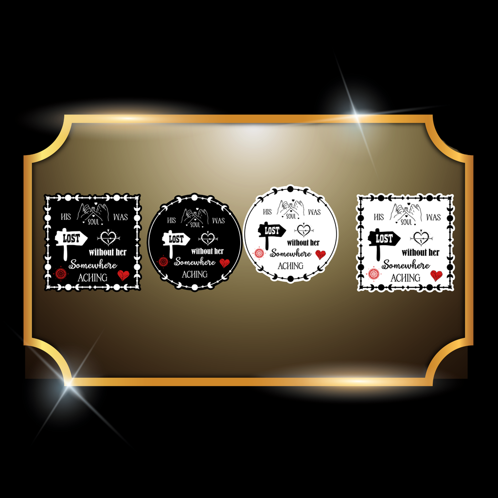 A live video of the “Aching” quote sticker created by Tanya Madsen to show sticker quality and shine.