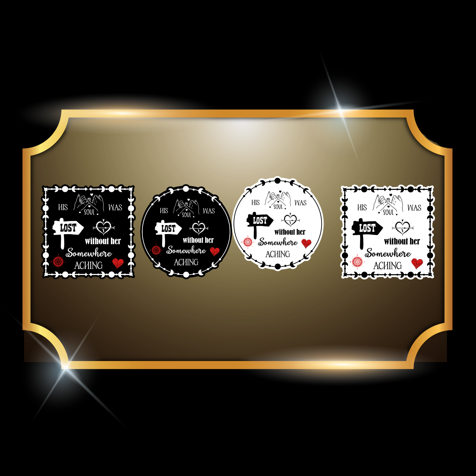 A live video of the “Aching” quote sticker created by Tanya Madsen to show sticker quality and shine.