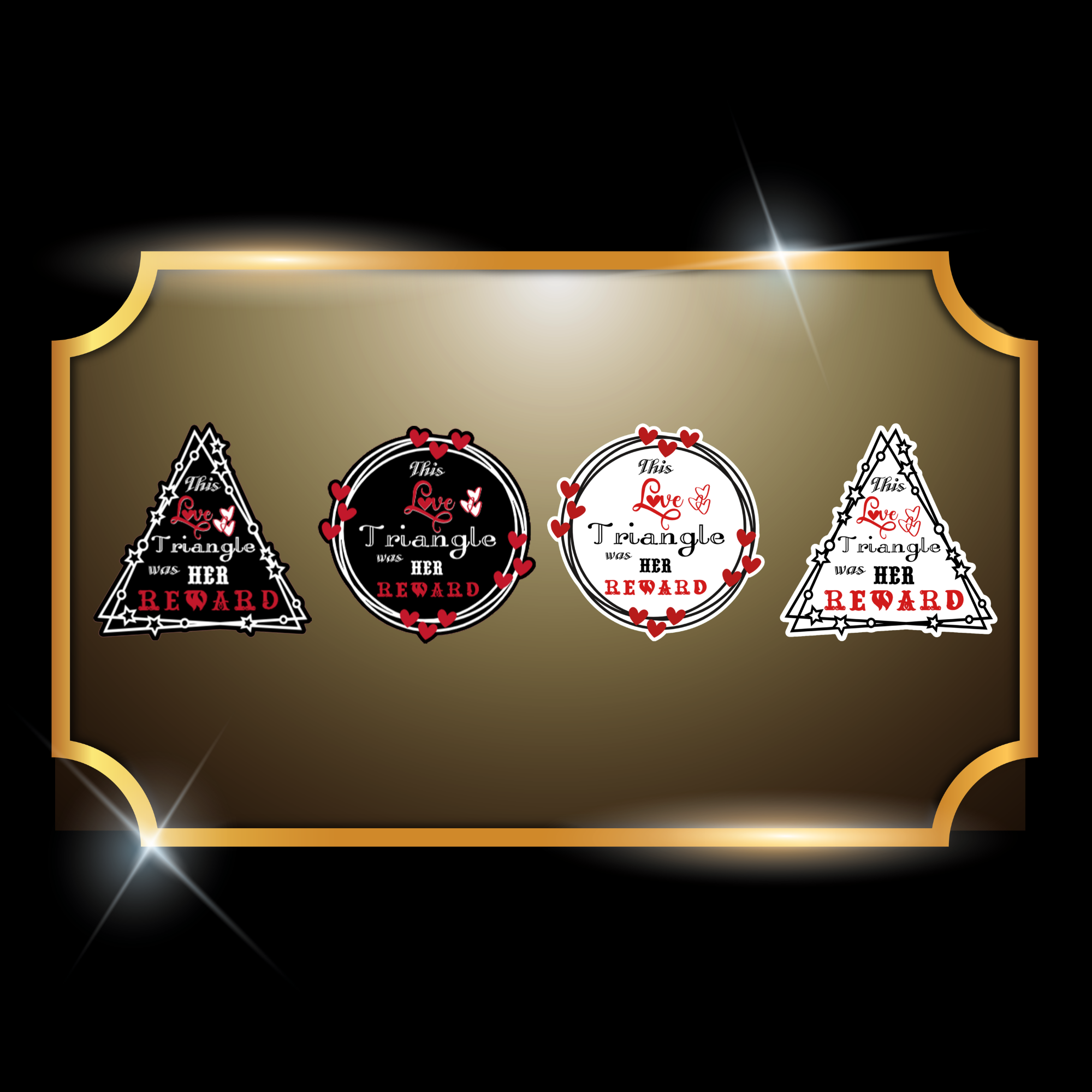 A live video of the “Triangle” quote sticker created by Tanya Madsen to show sticker quality and shine.