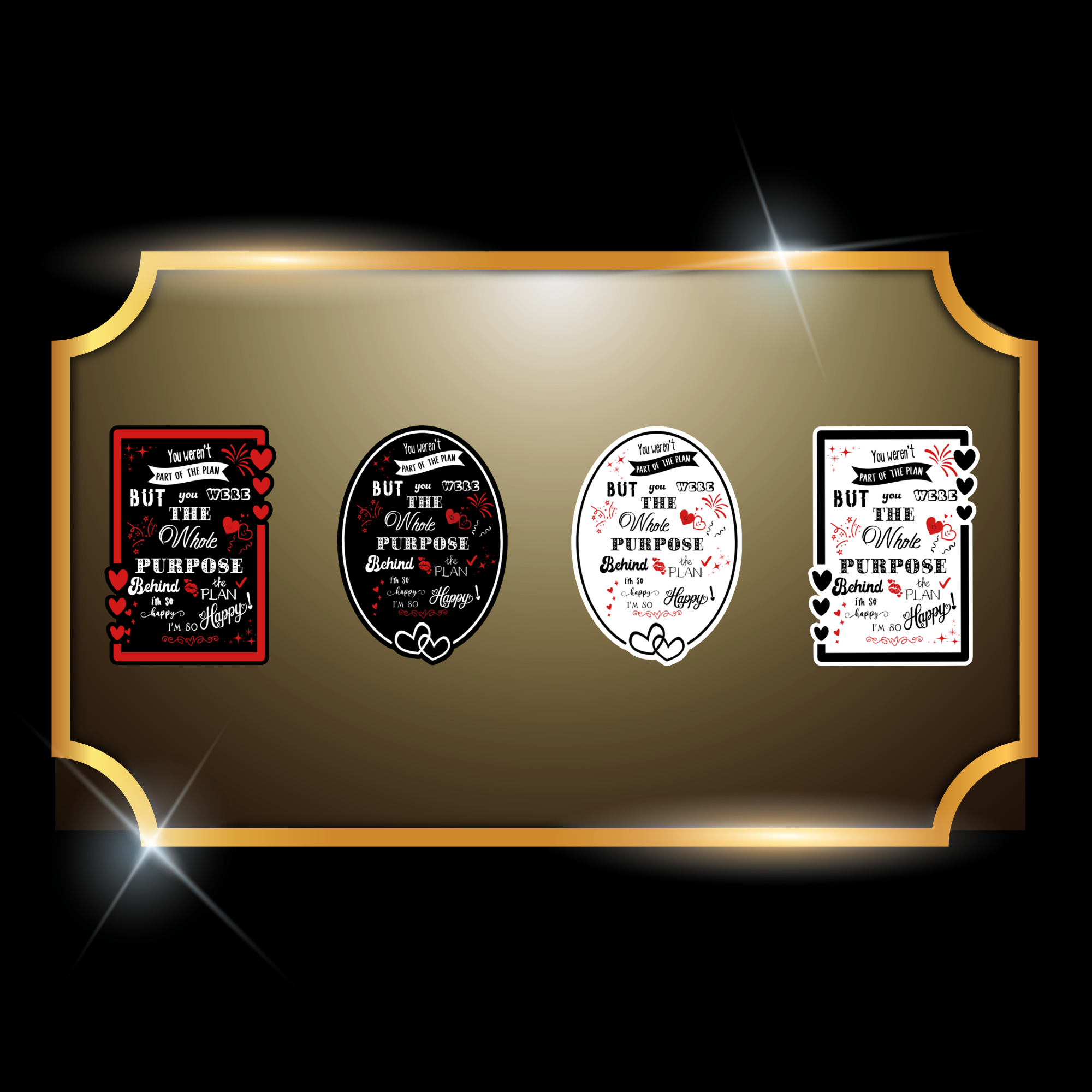 A live video of the “Purpose” quote sticker created by Tanya Madsen to show sticker quality and shine.
