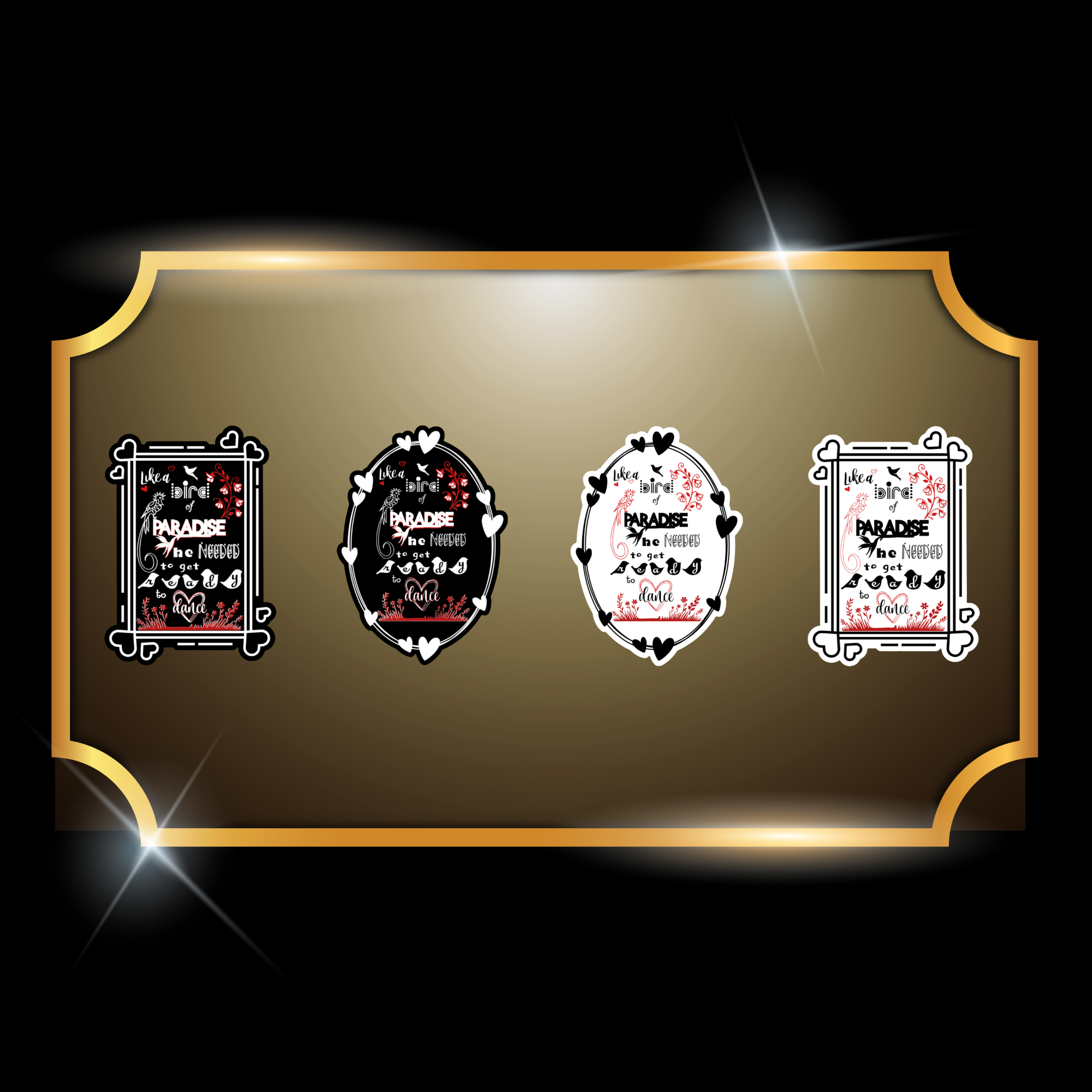 A live video of the “Paradise” quote sticker created by Tanya Madsen to show sticker quality and shine.