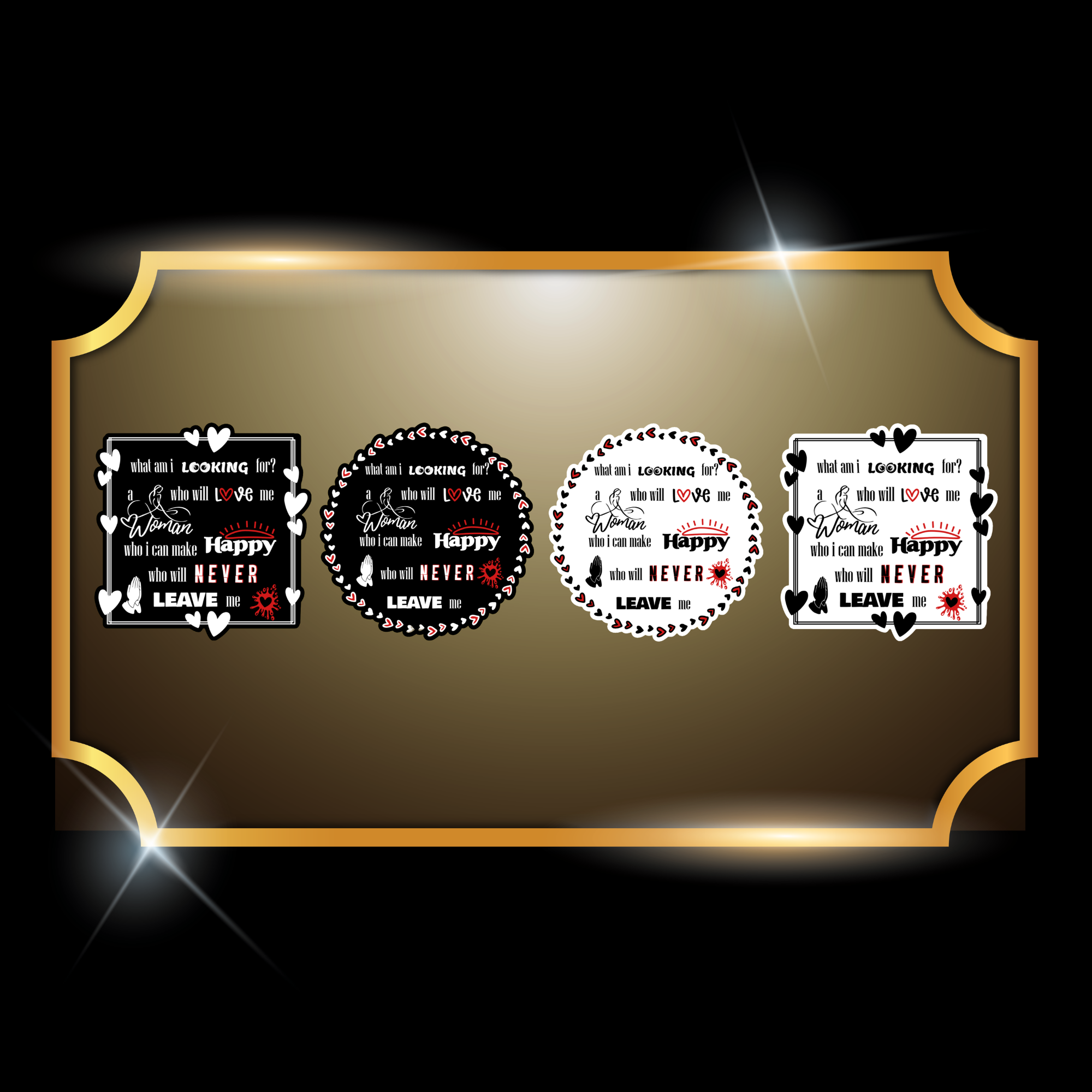 A live video of the “Looking” quote sticker created by Tanya Madsen to show sticker quality and shine.