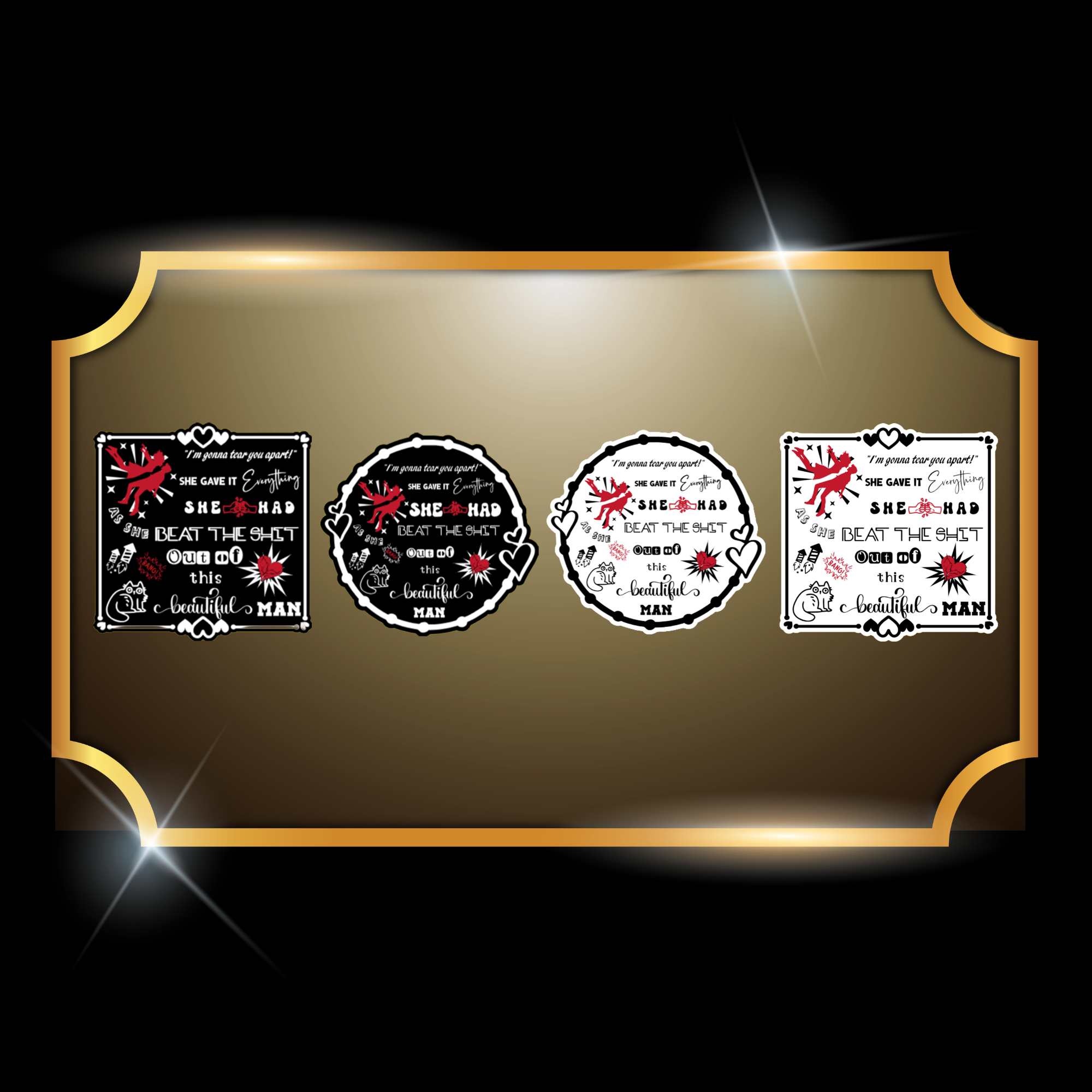 A live video of the “Everything” quote sticker created by Tanya Madsen to show sticker quality and shine.