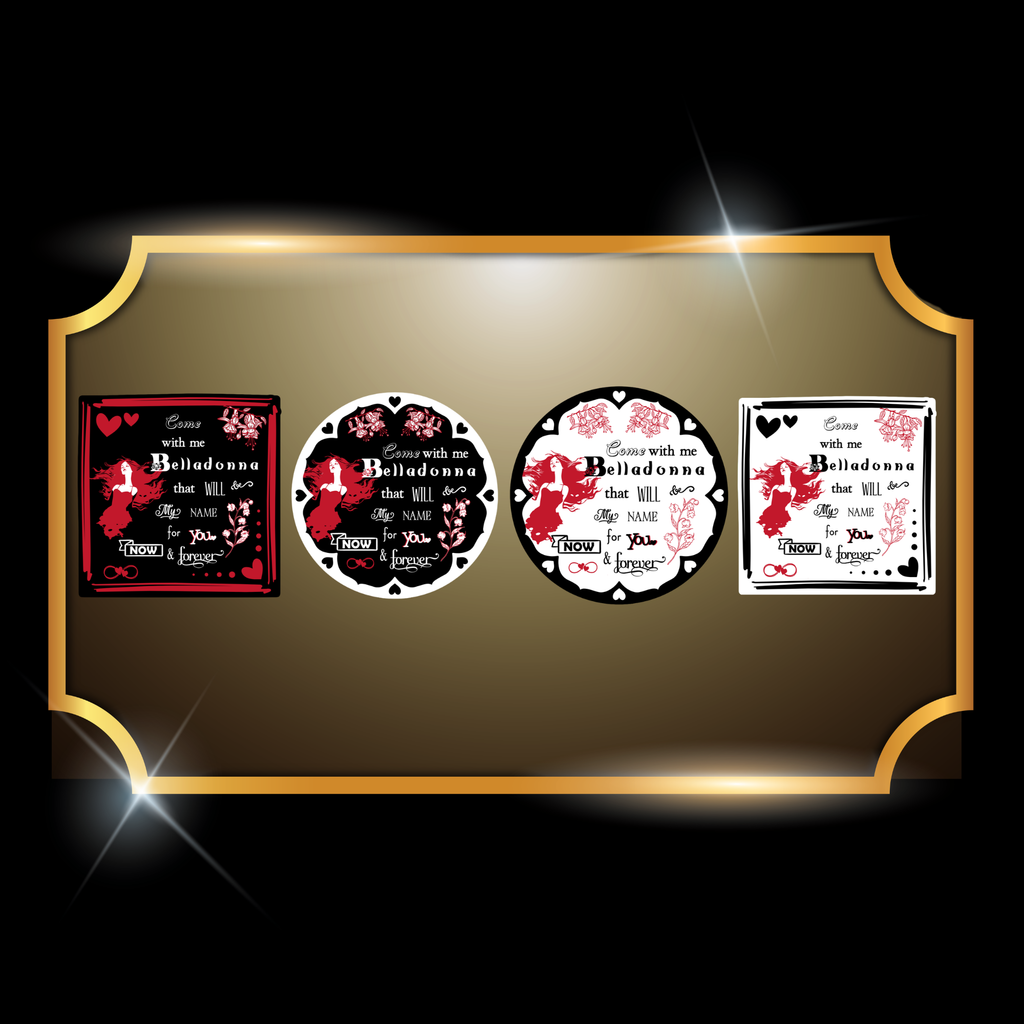 A live video of the “Belladonna” quote sticker created by Tanya Madsen to show sticker quality and shine.