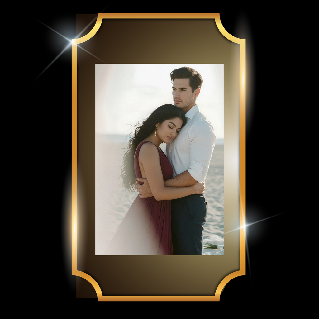 A live video of a character art print of "Judith and Nicolas" created by Tanya Madsen to show photo quality and packaging.