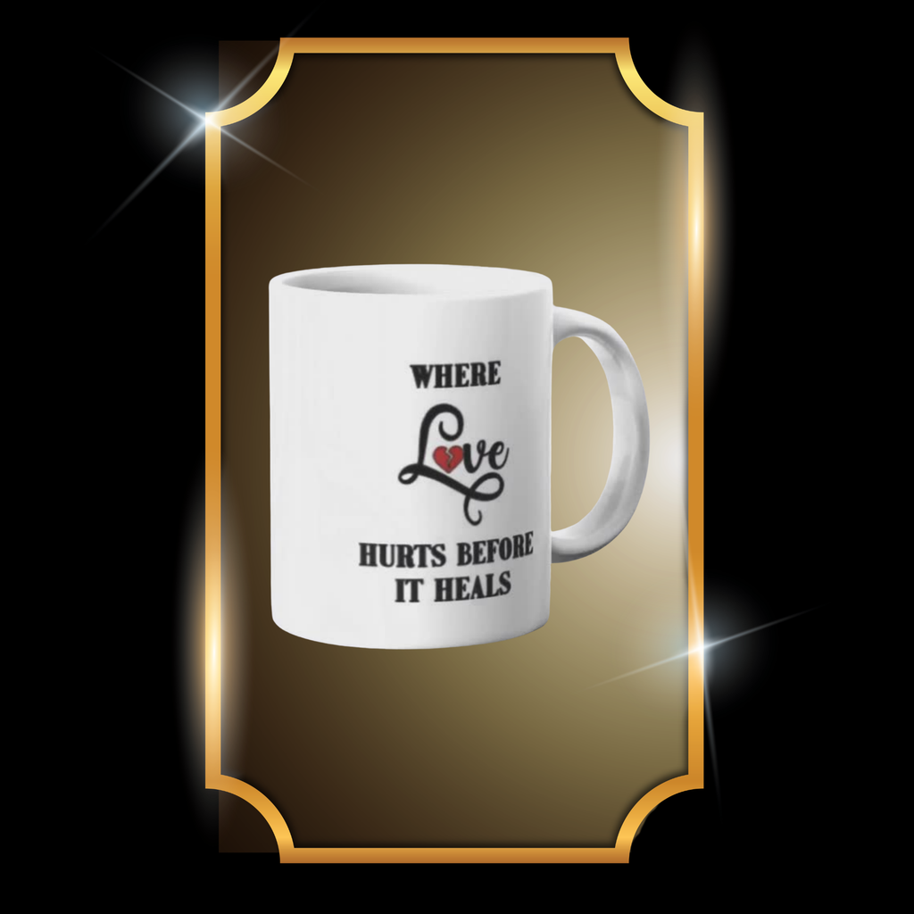 A live video of the Aching Hearts Theme Mug created by Tanya Madsen to show size and quality.