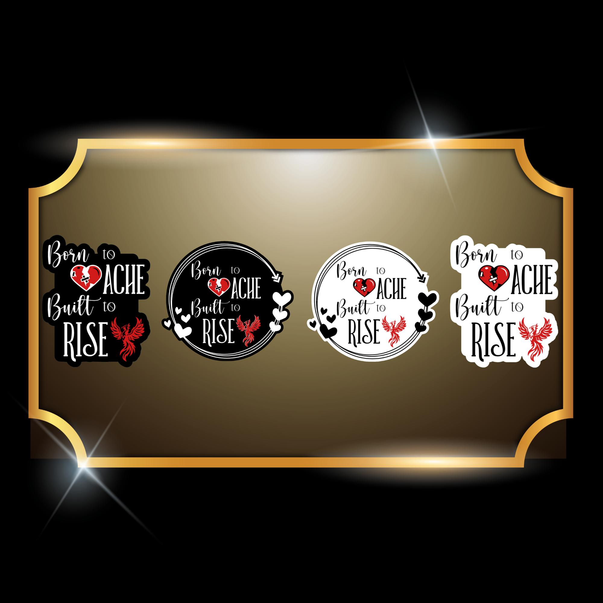 A live video of the “Rise” theme sticker created by Tanya Madsen to show sticker quality and shine.