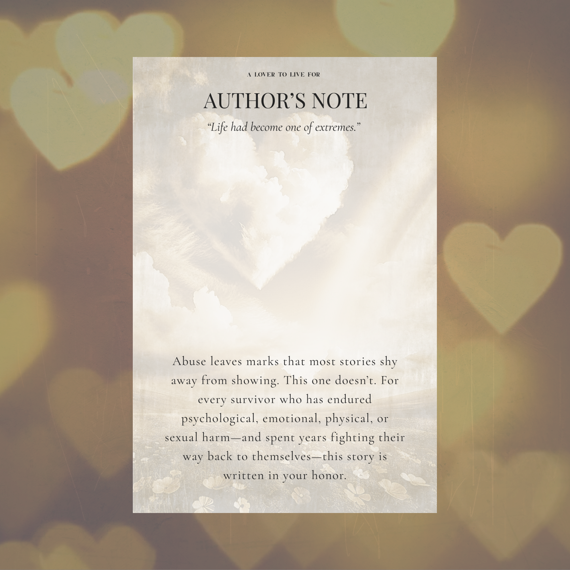 A video displaying three annotation cards from A Lover to Live For over a dark burgundy heart bokeh.