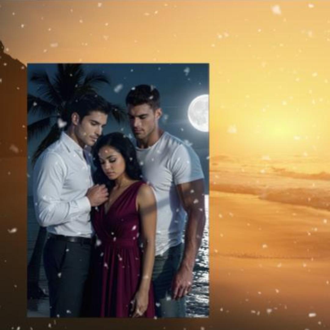A video showing a photo of Judith flanked by Nicolas and Justin, all are downcast, somewhere aching. The photo is displayed against a video of a beach bathed in golden sun, snow softly falling. 